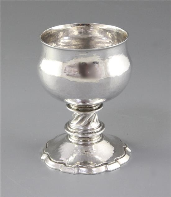 A good George V Arts & Crafts silver goblet, by Omar Ramsden, Height 115mm Weight 7.7oz/240grms
